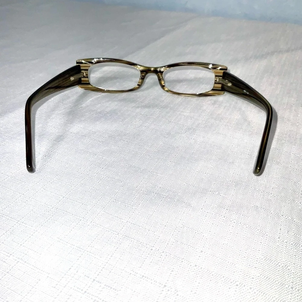 A.J. Morgan Olive Tiger Eye Embellished Reader Glasses 1.25 In Case